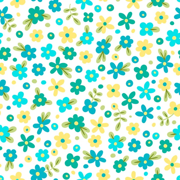 Motif sans couture avec des fleurs mignonnes. — Image vectorielle