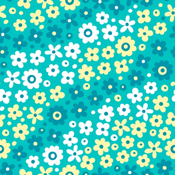 Απρόσκοπτη μοτίβο με χαριτωμένα λουλούδια. — Διανυσματικό Αρχείο