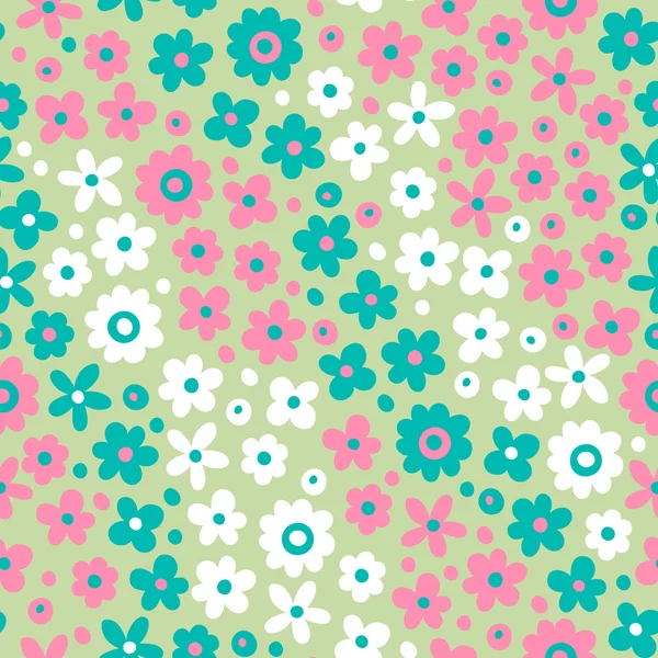 Motif sans couture avec des fleurs mignonnes. — Image vectorielle