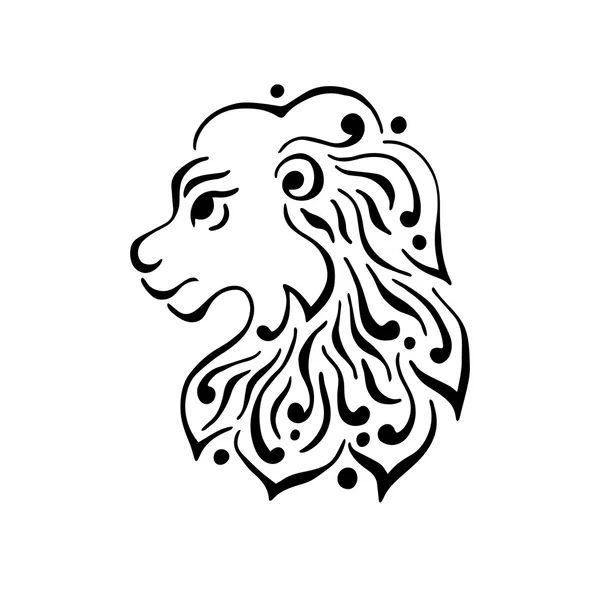 Löwenkopf-Tätowierung oder Logo. — Stockvektor