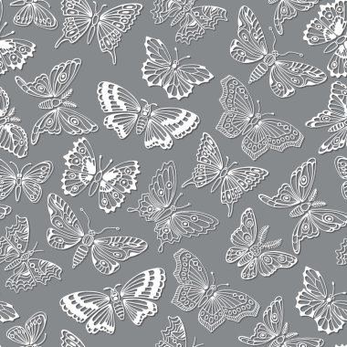 Dekoratif kelebek ile Seamless Modeli.