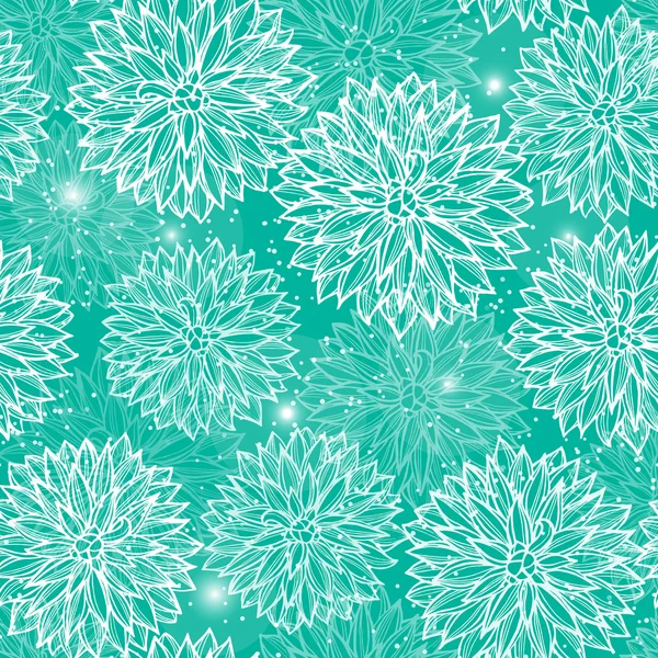 Modèle sans couture avec des fleurs Dahlia . — Image vectorielle