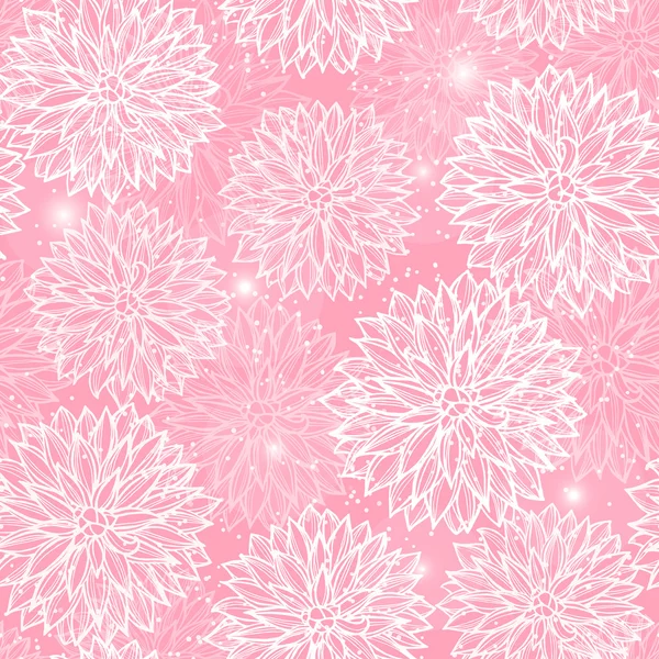 Modèle sans couture avec des fleurs Dahlia . — Image vectorielle