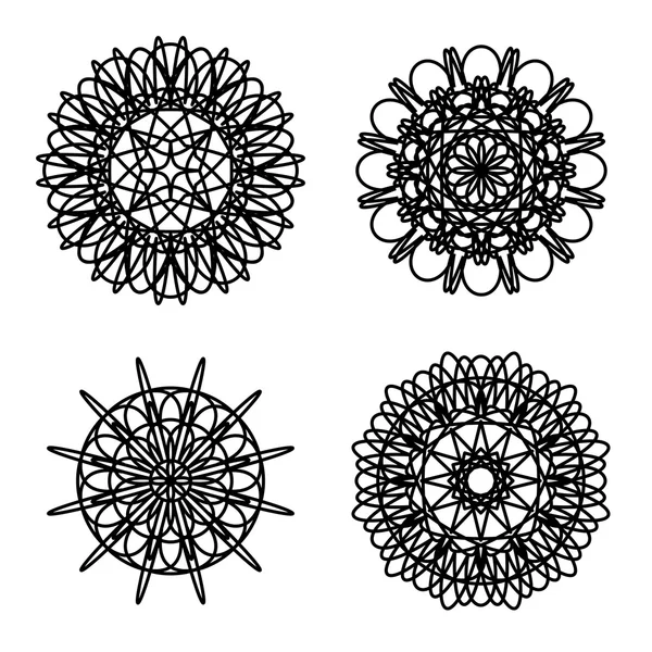 Орнамент круглий набір з мандали — стоковий вектор