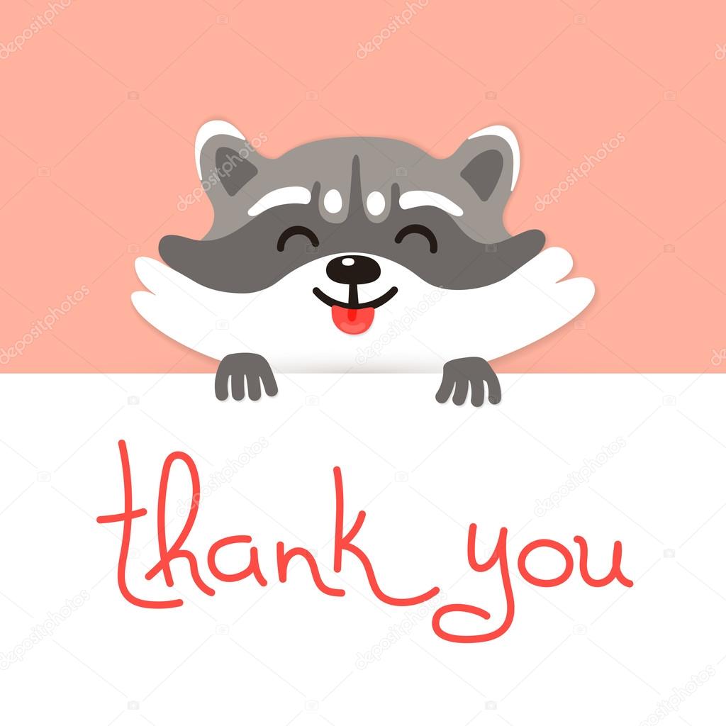 Cute raccoon says thank you. Stock Vector Image by ©Baksiabat #71860617