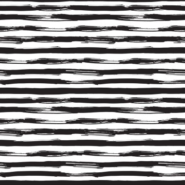 Vektör siyah fırça darbeleri ile seamless modeli. Tek renkli elle çizilmiş doku.