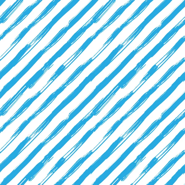 Vector seamless pattern with blue brush diagonal strokes. — Stock Vector