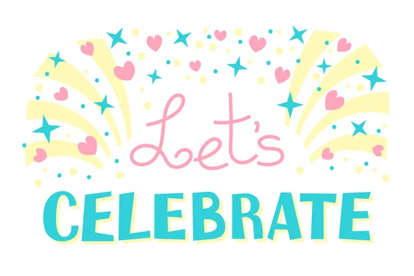 Let 's Celebration Invitation Background Party Time Vector Illustration — стоковый вектор