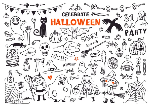 Vector de Halloween conjunto de elementos de diseño — Vector de stock