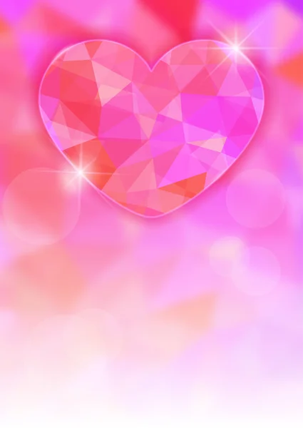 Valentijnsdag kaart met kostbare hart op lichteffect achtergrond. — Stockvector