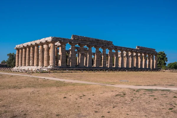 Archaic Temple First Temple Hera Paestum Italy Also Called Basilica — Stock Photo, Image