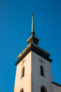 Saint James Kulesi Gotik Kilisesi veya Çek Cumhuriyeti Brno, Moravya 'da Kostel Svateho Jakuba Çanı