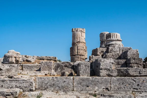 Roman Temple Tempio Romano Ruins Forum Paestum Italy — Stock Photo, Image