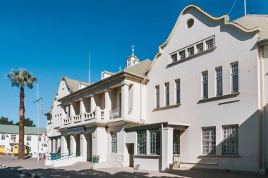 Windhoek Train Station, Historic Railway Terminal Building by the German Colonial Power in South West Africa, today Namibia. clipart