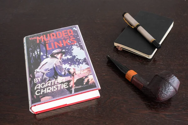 London England Storbritannien Januari 2021 Murder Links Book Agatha Christie — Stockfoto