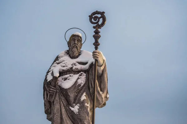 Статуя Святого Бенедикта Нурсийского Зонтагберге Мостьертеле Должном Квартале Нижней Австрии — стоковое фото