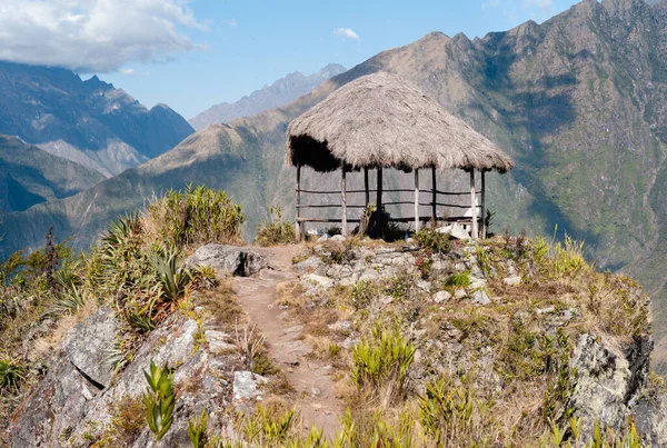 Хижина Вершине Горы Мачу Пикчу Перу — стоковое фото