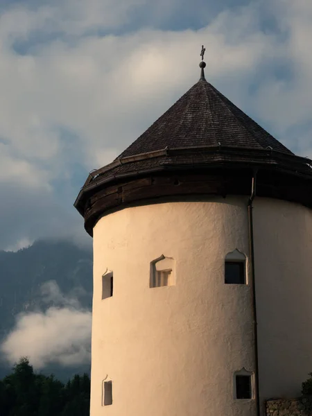 Castello Goldegg Schloss Dettaglio Della Vecchia Torre Rotonda Nella Regione — Foto Stock