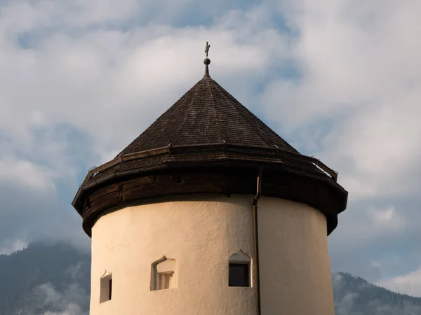 Castello Goldegg Schloss Dettaglio Della Vecchia Torre Rotonda Nella Regione — Foto Stock