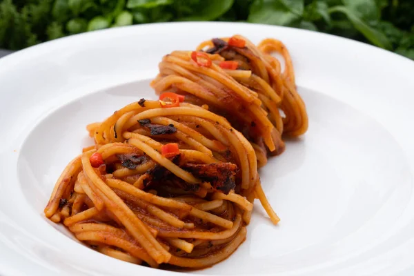 Spaghetti all 'Assassina Pasta, Bari, Puglia, İtalya' dan