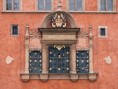 Prag, Çek Cumhuriyeti 'nin Prag kentindeki Staromestska Radnice eski belediye binasında' Prag Caput Regni '-' Prag, Krallığın başkenti '.