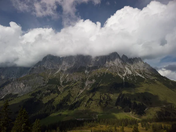 Όμορφη Θέα Των Βουνών Μια Πανοραμική Περιοχή Της Βαυαρίας Στις — Φωτογραφία Αρχείου