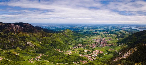 Vue Aérienne Sur Les Montagnes Rivière Arrière Plan — Photo