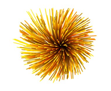 Beyaz arka planda bir demet spagetti izole edilmiş..