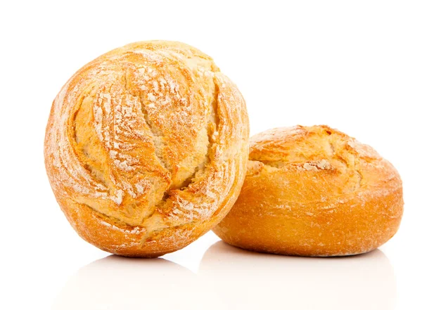 하얀 배경에 새하얀 빵이 있다 — 스톡 사진