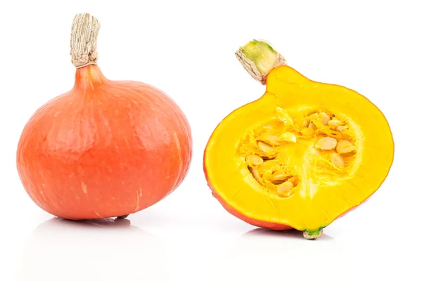 Yellow pumpkins vegetables isolated on white background — Stock Photo, Image