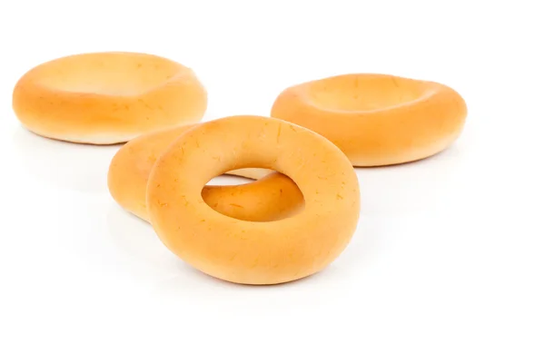 Rysk eller ukrainsk donut (Bublik), på vit bakgrund — Stockfoto