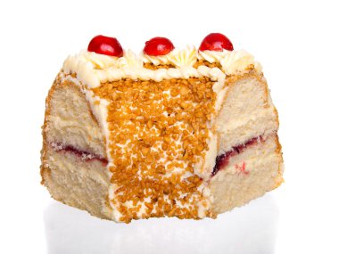 beyaz izole kiraz kek