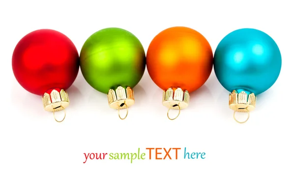 Christmas colored balls, on white background — Stock Photo, Image