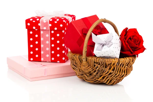 Gift box on white background — Stock Photo, Image