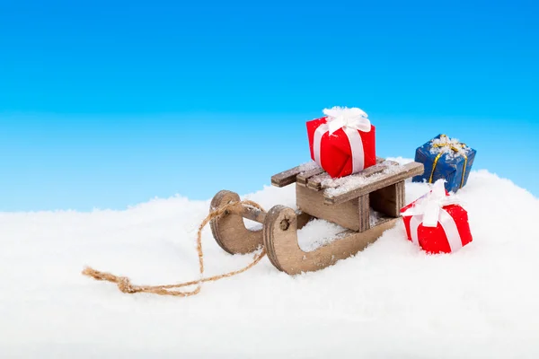 Christmas decoration on blue — Stock Photo, Image