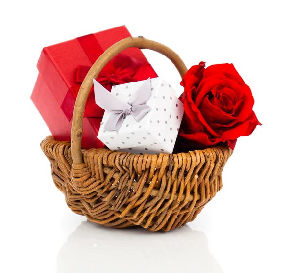 Gift box on white background — Stock Photo, Image