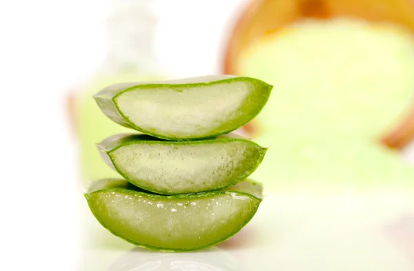 Geschnittene Aloe-Blätter — Stockfoto