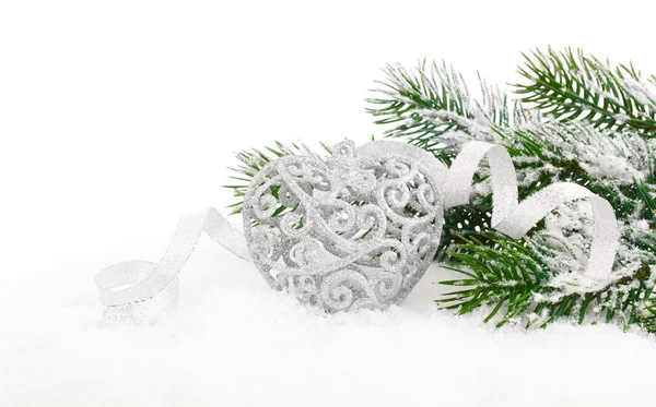 Decoración de Navidad con espacio de copia, aislado sobre blanco — Foto de Stock