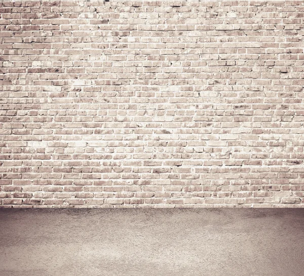 Interior room with brick wall and floor — Stock Photo, Image