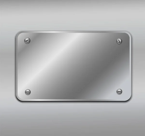 Metalik arkaplanda izole edilmiş parlak metal plaka