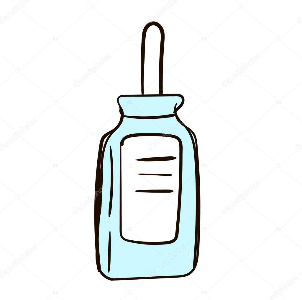 Hand-Drawn scin care product. Doodle vector illustration