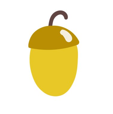 Beyaza el yapımı kahverengi palamut izole edilmiş. Doodle vektör illüstrasyonu