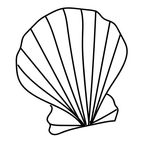 Εικόνα Διάνυσμα Seashell Απομονωμένη Λευκό — Διανυσματικό Αρχείο