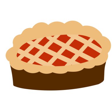 Elmalı turta beyaz arka planda izole edilmiş. Vektör