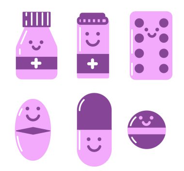 Beyaz arka planda izole edilmiş bir takım haplar ve ilaçlar