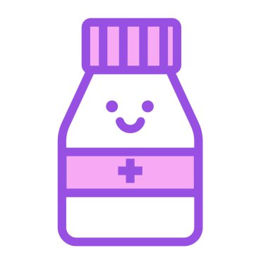 Funny pills bottle icon isolated on white background