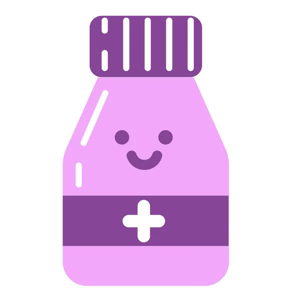 Roliga piller flaska ikon isolerad på vit — Stock vektor