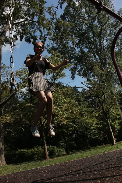 Playing On Swing — Stock Photo, Image