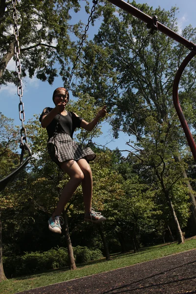 Playing On Swing — Stock Photo, Image