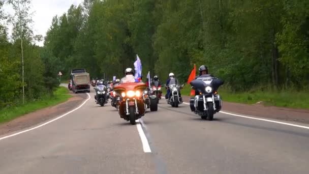 Grand Groupe Motocyclistes Russes Différents Clubs Motocyclistes Chaque Année Font — Video